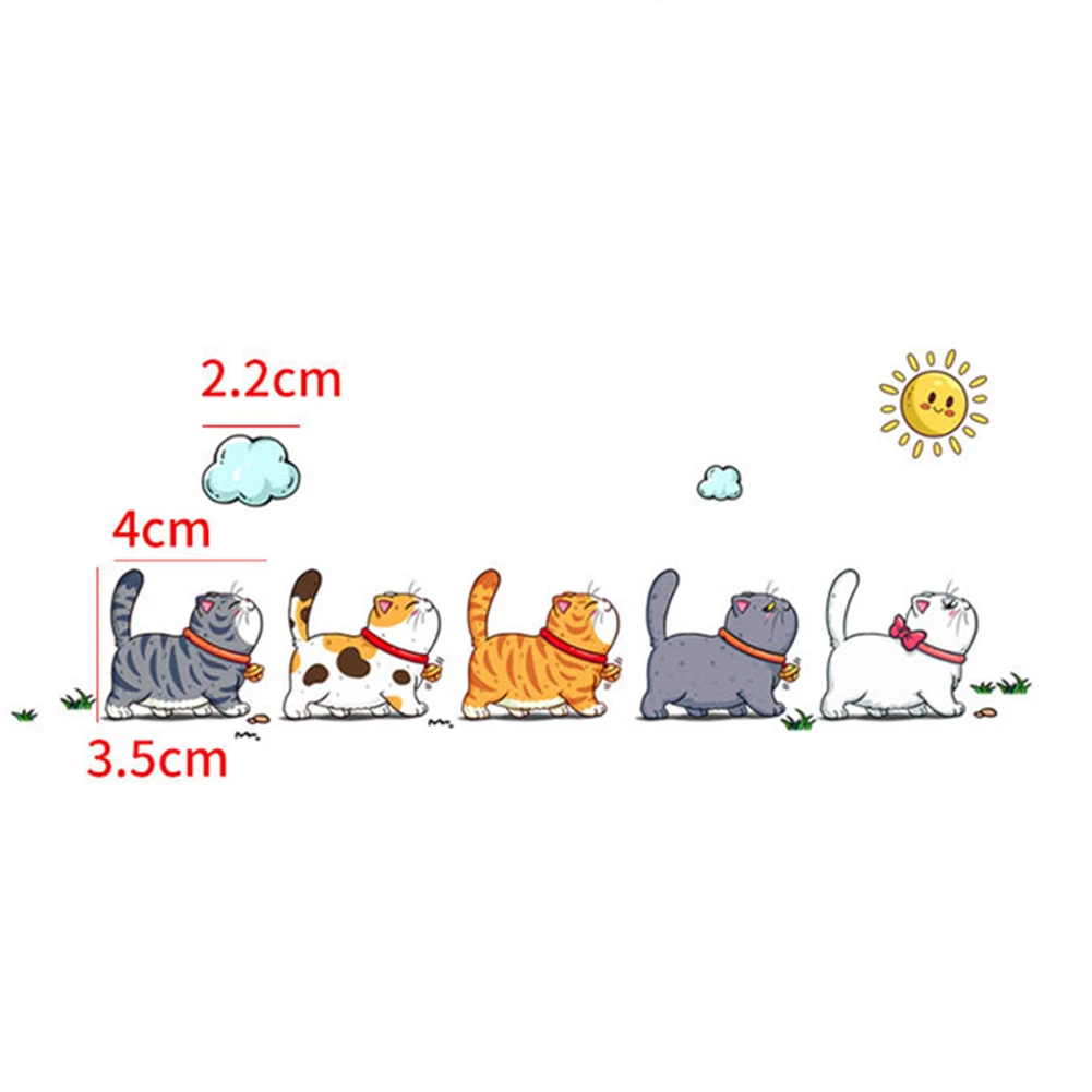 

Car Sticker Five Cats Walking Funny Animal Shape Waterproof Stickers Animal Styling Stickers Decoration Car Body Decals Decor