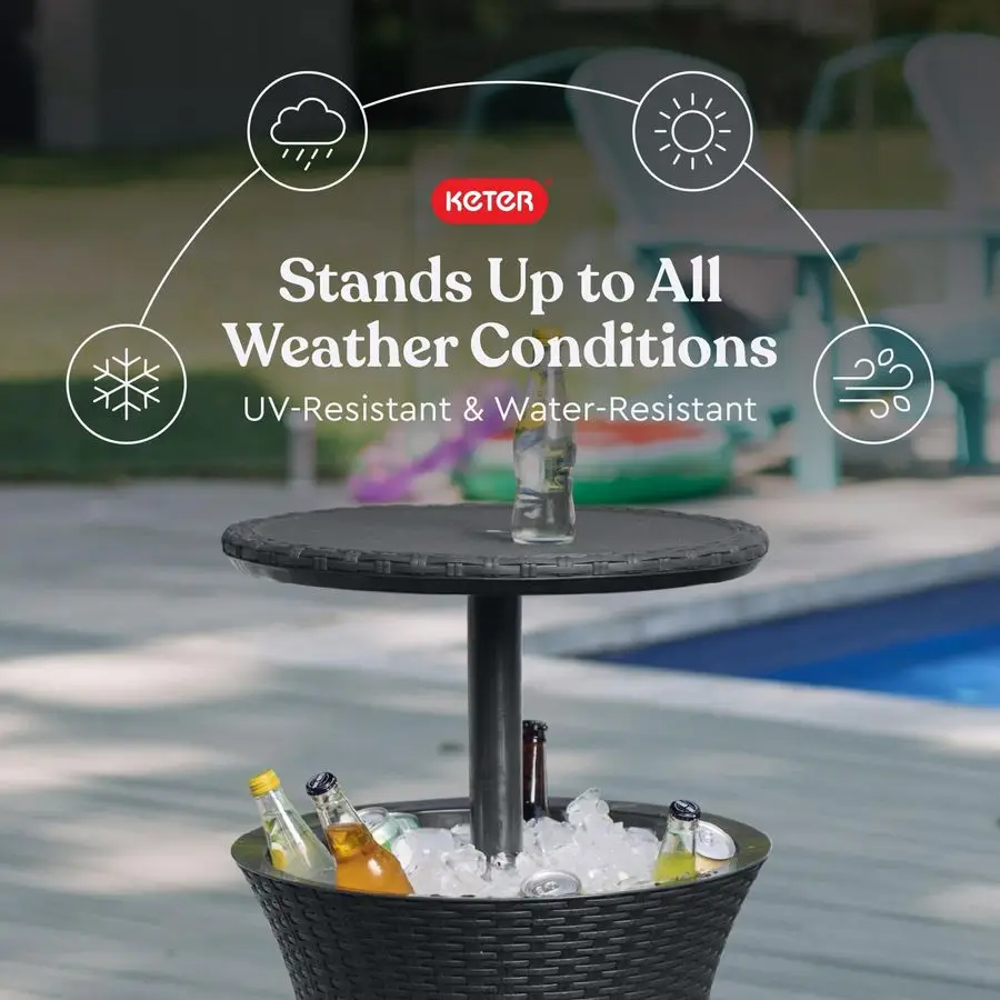 Outdoor Bar Table with Cooler