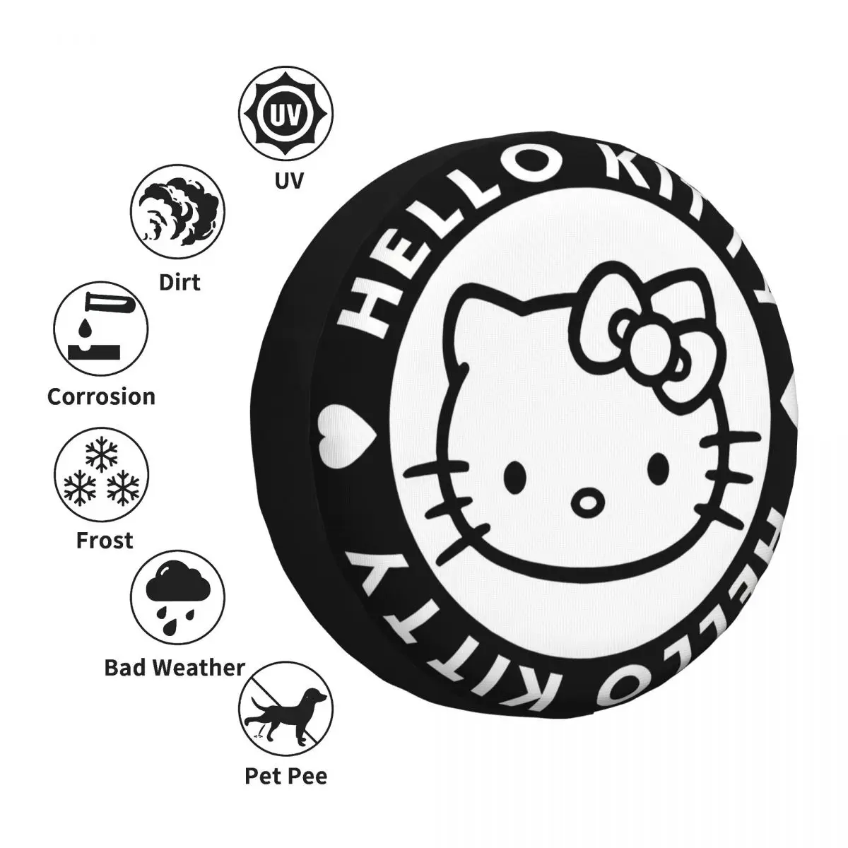Hello Kitty Spare Tire Cover for RV Trailer Waterproof Car Wheel Cover with Fit for SUV Camper Off-Road Vehicle - Image 5
