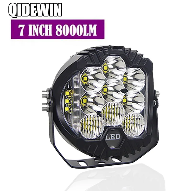7 Pollici 90W Led Work Light Pods Spot Flood Combo Driving Fendinebbia Fuoristrada 4Wd Car White / Yellow Light Round Headlight 1 Pezzo