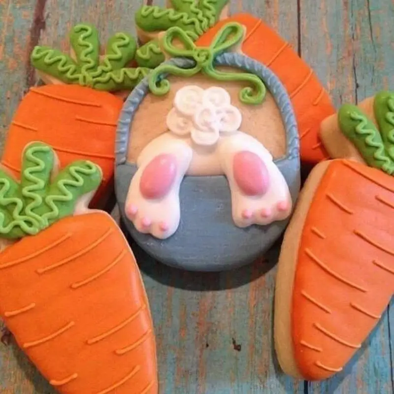 1PC Stainless Rabbit /Carrot Cookie Cutter Shape Cake Biscuit Fruit Mold Easter Cute Cookie Biscuit Mold for Children's Day