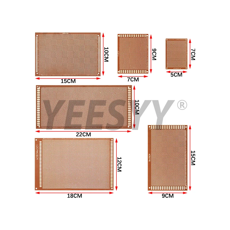 5Pcs 9x15cm 범용 PCB 보드 Arduino용 노란색 단면 PCB 인쇄 회로 기판