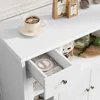 Storage Cabinet with 3 Doors and 1 Drawer, Buffet Cabinet Sideboard with Adjustable Shelves, Microwave Stand Cabinet for Kitchen 5