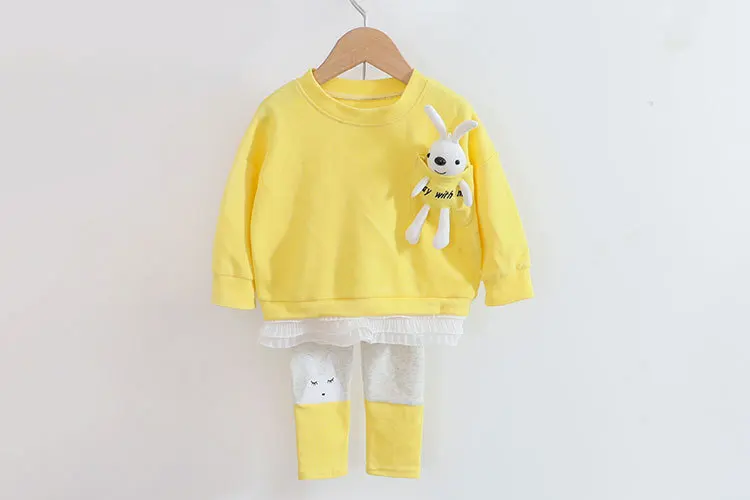 Fashion Toddler Girls Autumn Clothing Sets Baby Girls Clothing Sets Kids Sports Cartoon Sweatshirts Pants 2 Piece Suits