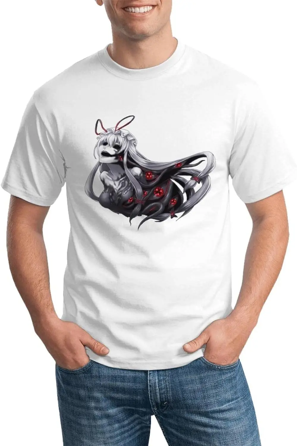 

Футболка Touhou с рисунком аниме Project, Мужская дышащая футболка с коротким рукавом, модные футболки с круглым вырезом, черные топы
