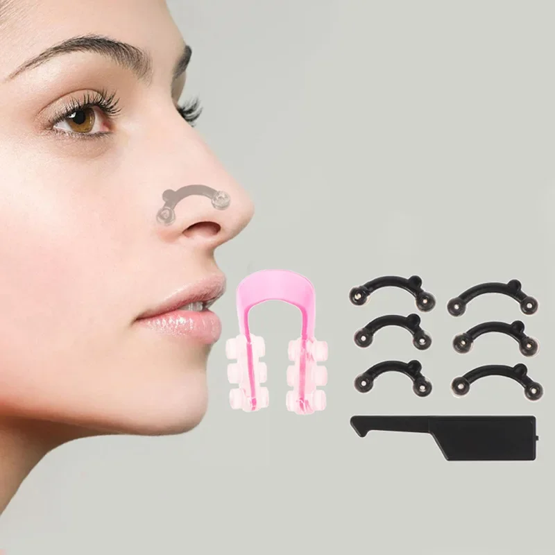 

6PCS/Set 3 Sizes In 1 Beauty Nose Up Lifting Bridge Shaping Clip Nose Reshaper Massage Tool No Pain Face Corrector Tool Kit