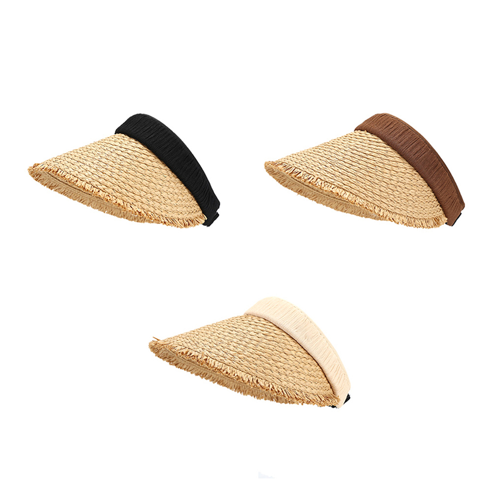 1-Piece Outdoor Beach Sunscreen French Straw Hat