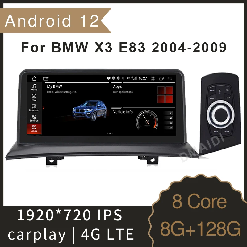 

10.25inch Android 12 GPS Navigation For BMW X3 E83 2004-2009 Car Multimedia Player Autoradio Stereo CarPlay 1920*720 HD Screen