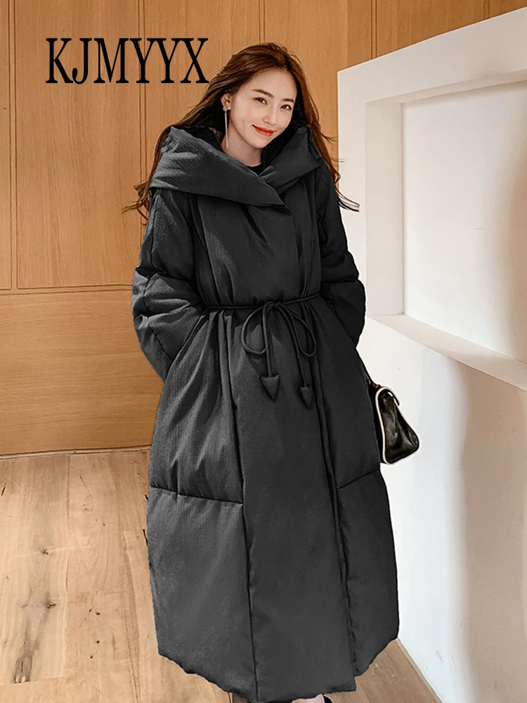 

KJMYYX S-5XL Plus Size Winter Oversize Warm Duck Down Coat Female X-Long Down Warm Jacket Hooded Style Thick Warm Parkas