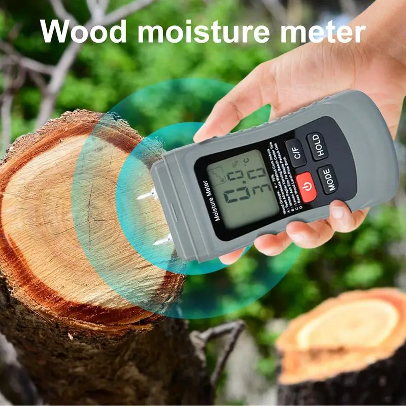 Wood Moisture Meter Multifunctional Digital Humidity Meter Digital Moisture Effective Temperature Humidity Monitor