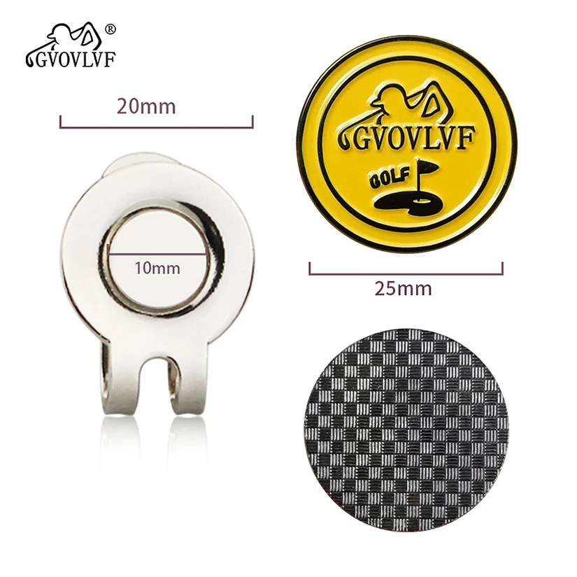 1pc GVOVLVF Golf Ball Marker with Magnetic Hat Clip Men and Women Golf Accessories and Gift Ideas Stylish Minimalist 25mm