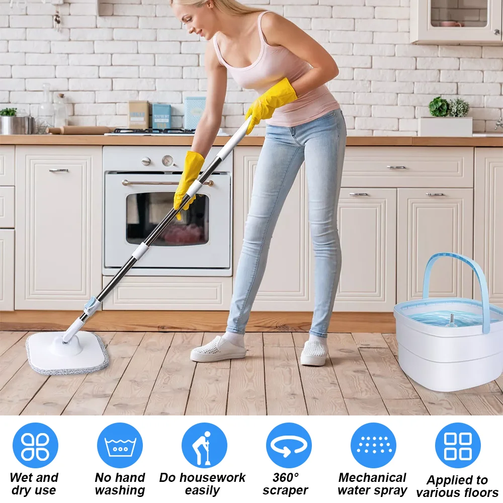 Mopp Ersatz Tuch Rotierenden Hand Frei Mopp Eimer Ersetzen Tuch Flache Mopp Tuch Starke Dekontamination Reinigung Werkzeuge – Detail 6