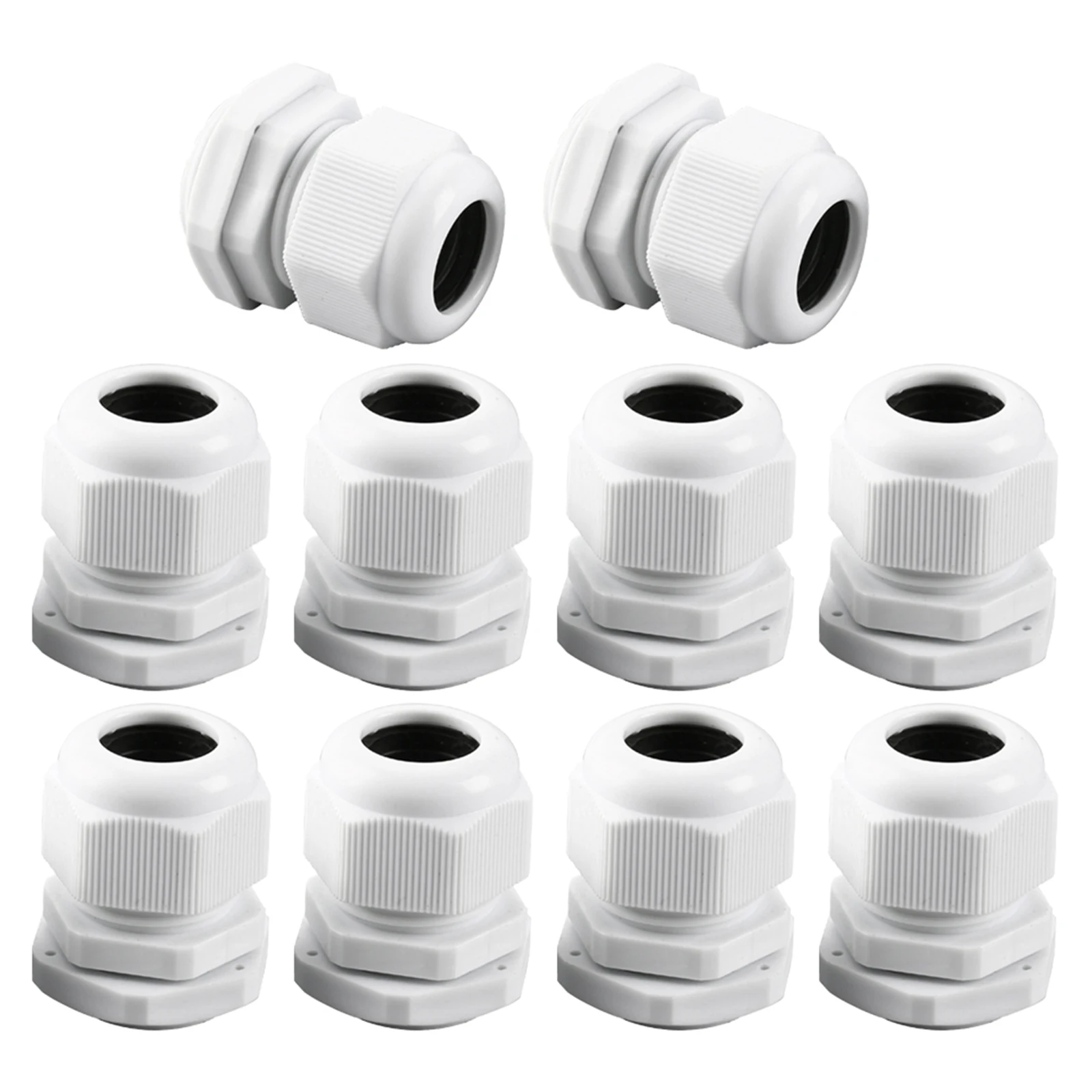 

10PCS Cable Glands Waterproof Cable Gland M20*1.5 Feed-Through Waterproof IP68 Cable Entry White Cable Fixing Joint