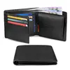 100% Genuine Leather RFID Blocking Slim Trifold Men Wallets with Coin Pocket and ID Window Minimalist Wallet for Men 1