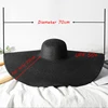 Summer 70cm Large Wide Brim Sun Hats For Women Oversized Beach Hat Foldable Travel Straw Hat Lady UV Protection Sun Shade Hat 5