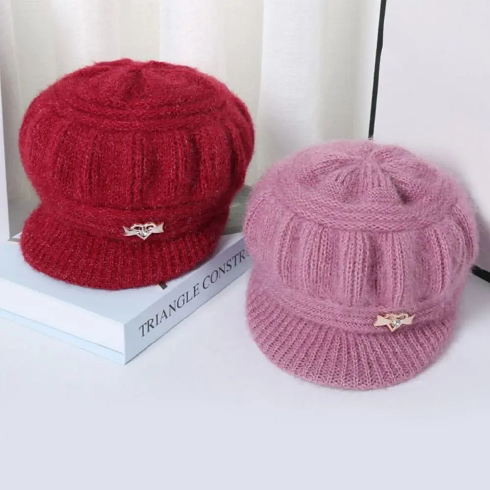 Knitted Knitted Hat Fashion Ear Guard Keep Warm Peaked Cap Windproof Pumpkin Beret Hat Woman 3