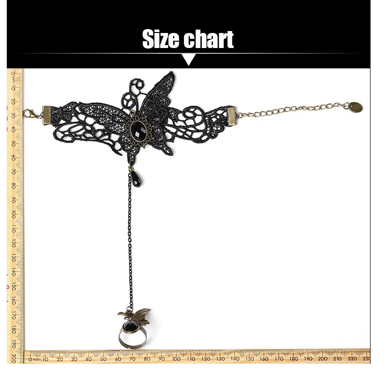 Stainless steel bracelet fashion bracelet fashion jewelry Rose Retro Gothic Women Lace Flower Hand Slave Harness Bracelet