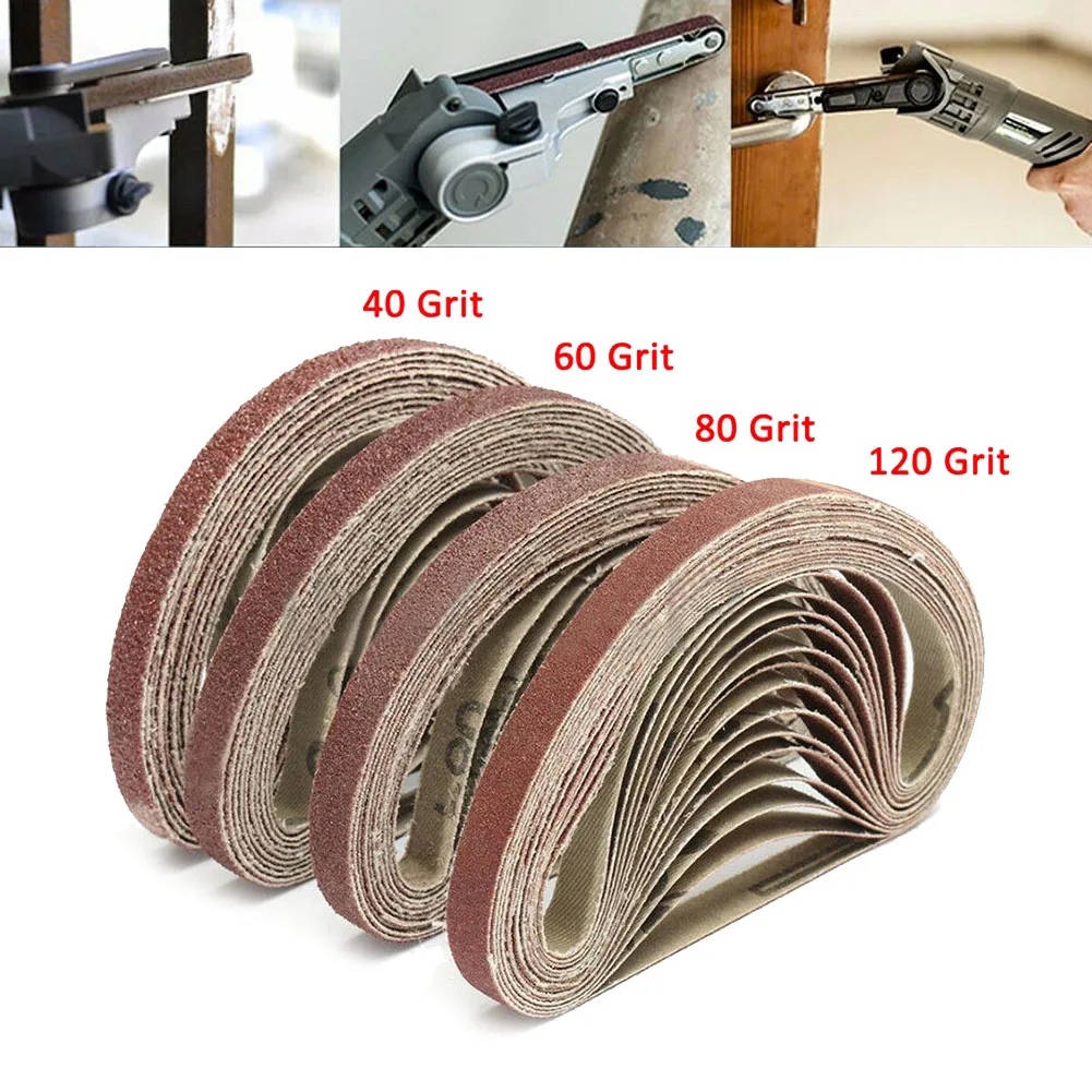 50pcs Sanding Belts Power Suit For File Sander Abrasive 10x330mm Woodworking Metal Burnishing Accessories Aluminium Oxide