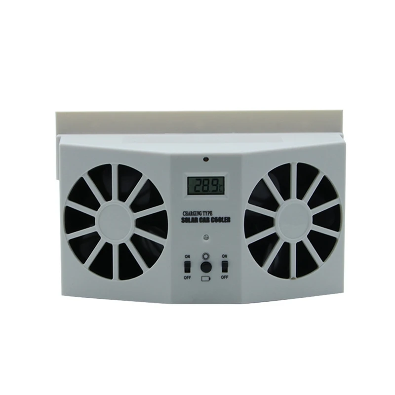 

Hot Car Fan Ventilation Solar Car Hood Auto Exhaust Fan Radiator Solar Car Desuperheater Powerful Power-White