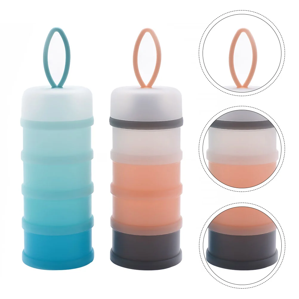 2 Pcs Milk Powder Packing Box Independent Holder Container Baby Formula Dispenser Detachable Food Pp Travel Storage Case