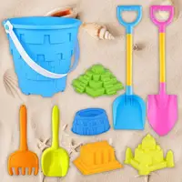 9pcs Children Outdoor Beach Toys Fun Shovel Mold Beach Bucket Set Storage Sand Digging Tool Bucket Children Sandbeach Toys 2
