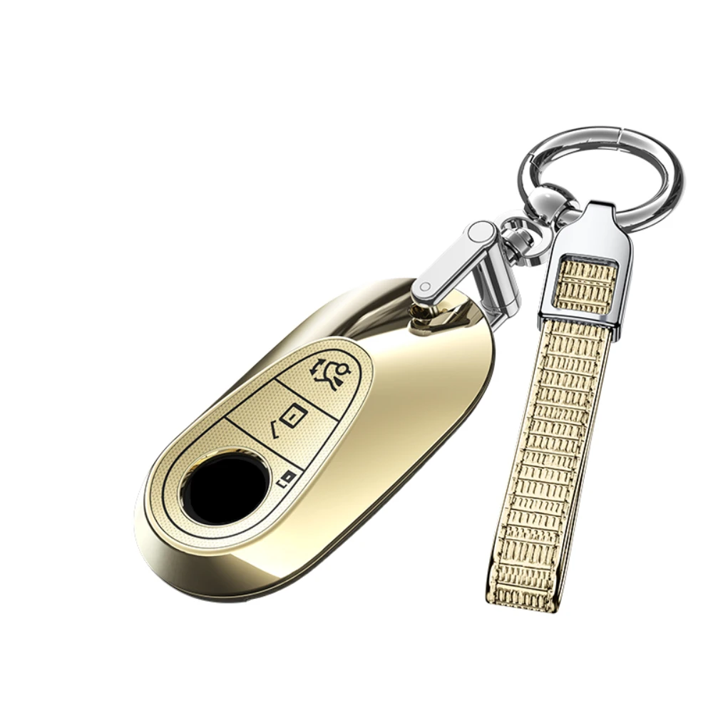 Deluxe Car Remote Key Cover Protector with Keychain for Mercedes Benz C E Class