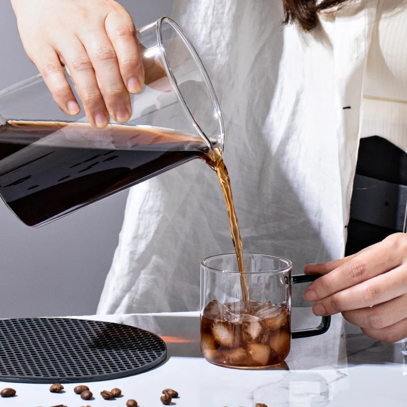 Cold Brew Coffee Maker Glass Drip Filter Ice Drop Coffee Brew Pot Sharing Pot Set with Spoon,Pad 600ml 100pcs Filter Paper
