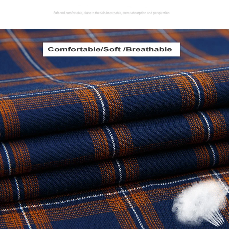 Cotton Shirt Men Summer Short Sleeve Plaid 8XL 7XL