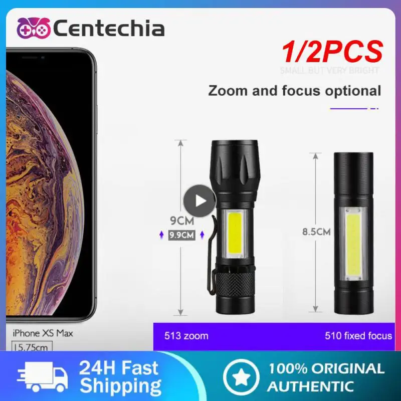 

1/2PCS Mini Led Flashlight Portable USB Rechargeable Lantern LED Adjustable Penlight Waterproof Work Light Camping