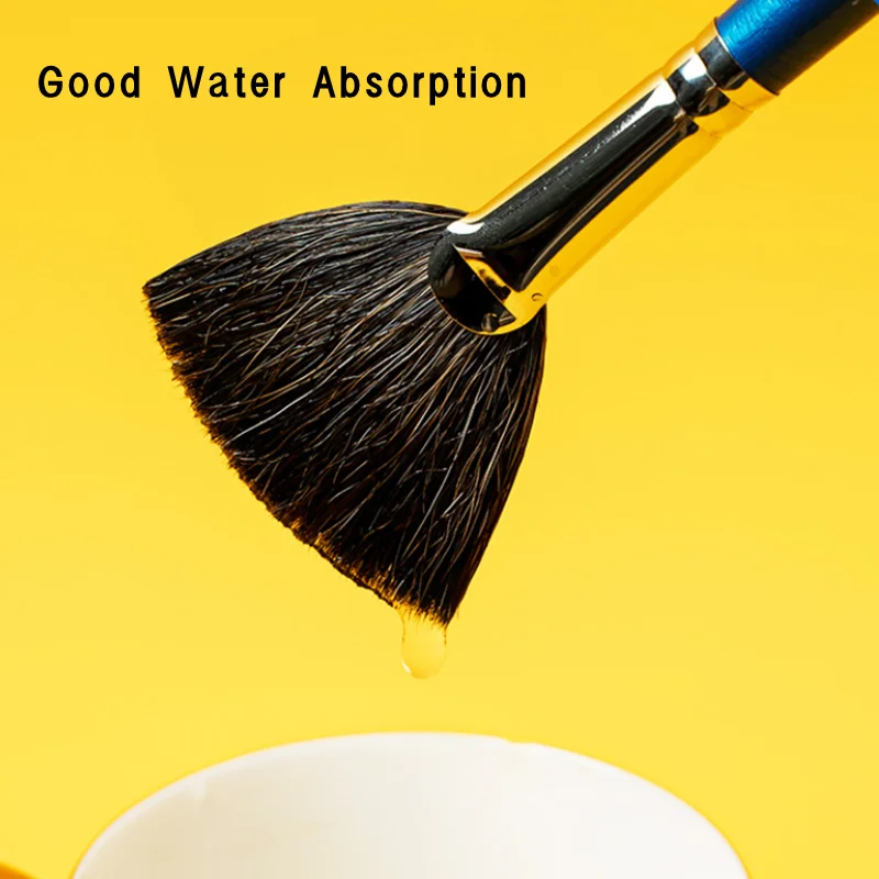 Pottery Tools Fan-shaped Brush Wooden Rod Good Water Absorption DIY Ceramic Large-area Coloring Brush Glaze Hydration