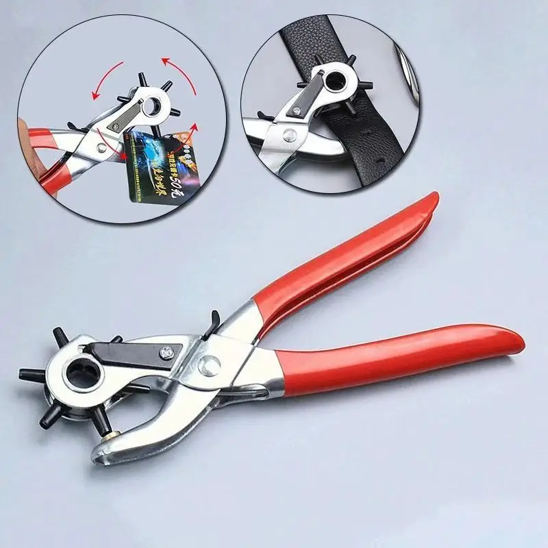 Leather Hole Punch Tool Set DIY Tool Belt Hole Puncher Kit, Punch Plier for  Belt, Watch Strap, Shoe, Fabric, Craft, Dog Collar - AliExpress
