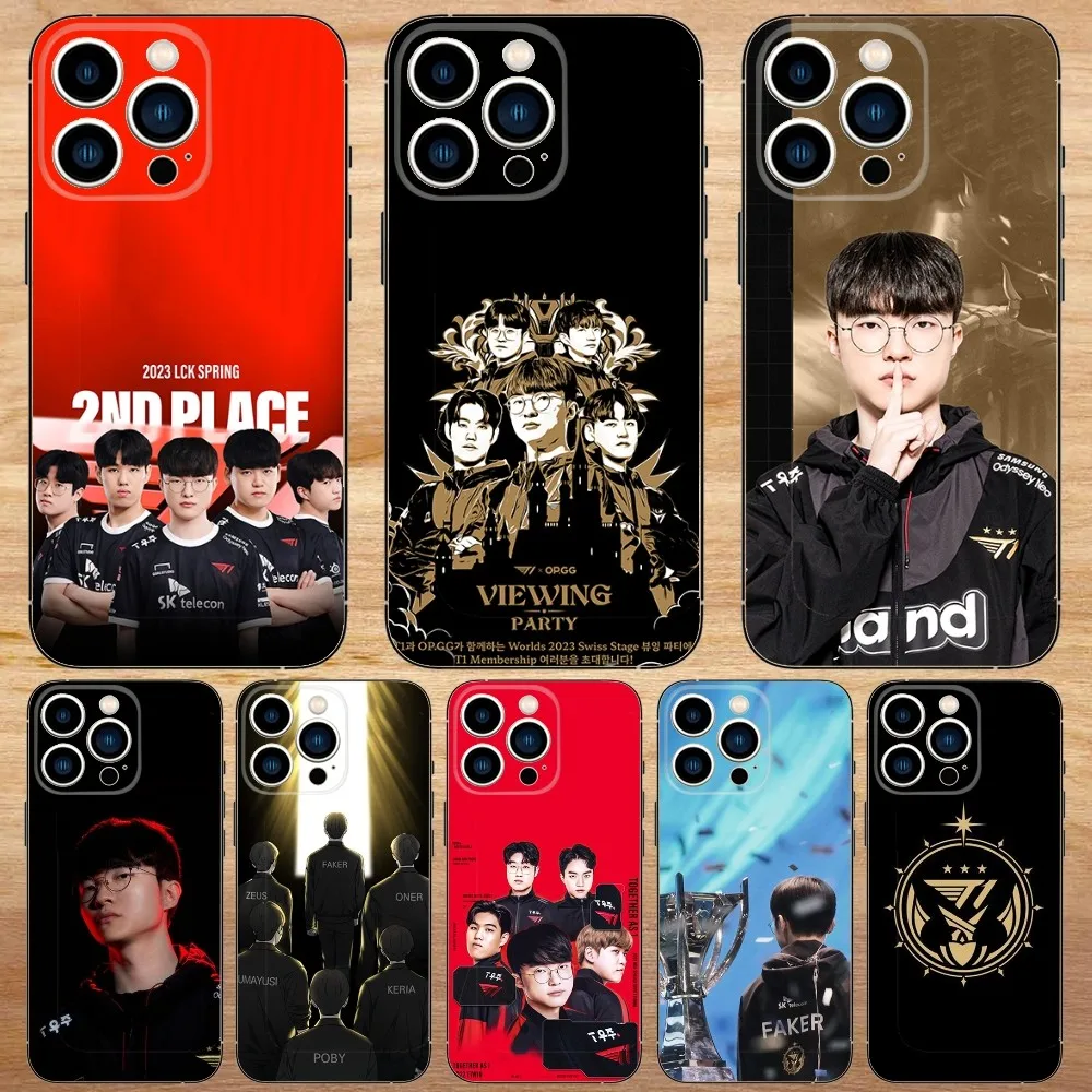 2023 T1 Team L-Lols Lpl Custodia Per Telefono Per Iphone15,14,13,12,11,Pro,Max,Plus,Mini,X,Xs,Xr,8,7,6,S,Plus,Se Custodia Morbida Nera