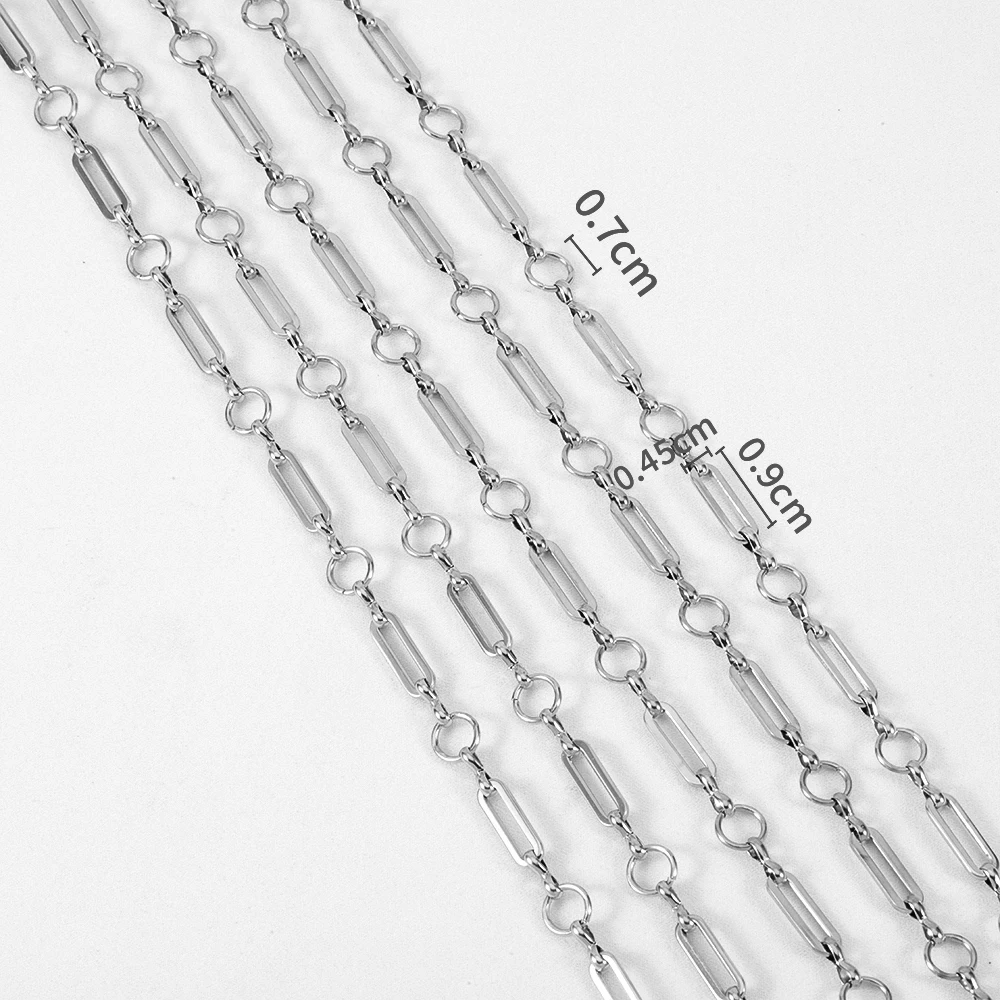 Catena Per Collana In Acciaio Inossidabile Di Alta Qualà Da 1 Metro, Catena Per Cordoli A Maglie Rolo Addensate Per La Creazione Di Gioielli, Accessori Per Braccialetti - Foto 13