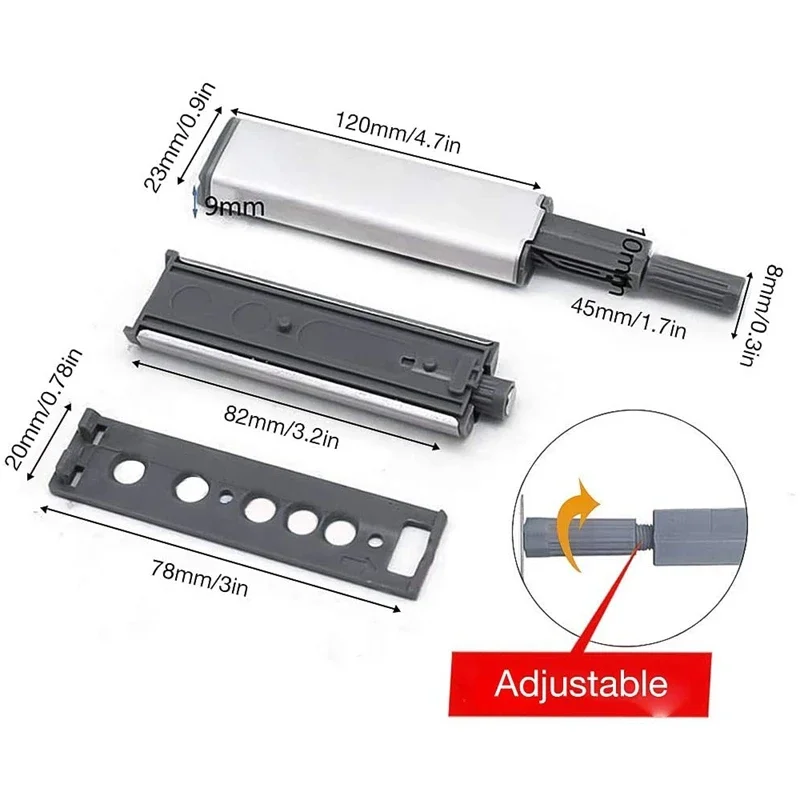 Cabinet door latch Push Latches for Cabinets 2 Pack Push To Open Cabinet Hardware Press Latch Kitchen Door Release Latch