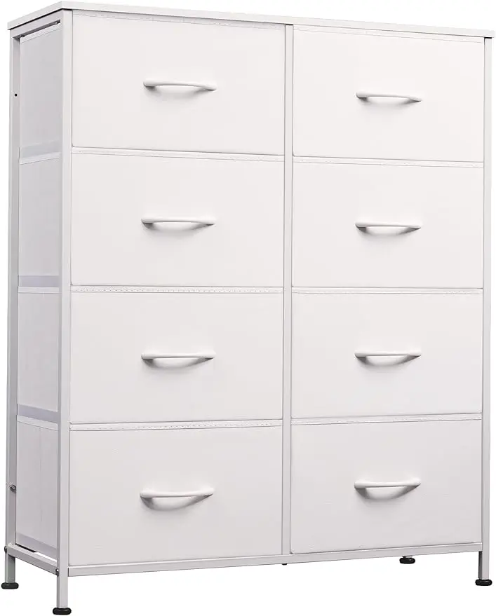 

WLIVE Fabric Dresser for Bedroom Tall Dresser with 8 Drawers Storage Tower with Fabric Bins, Double Dresser Chest of Drawers