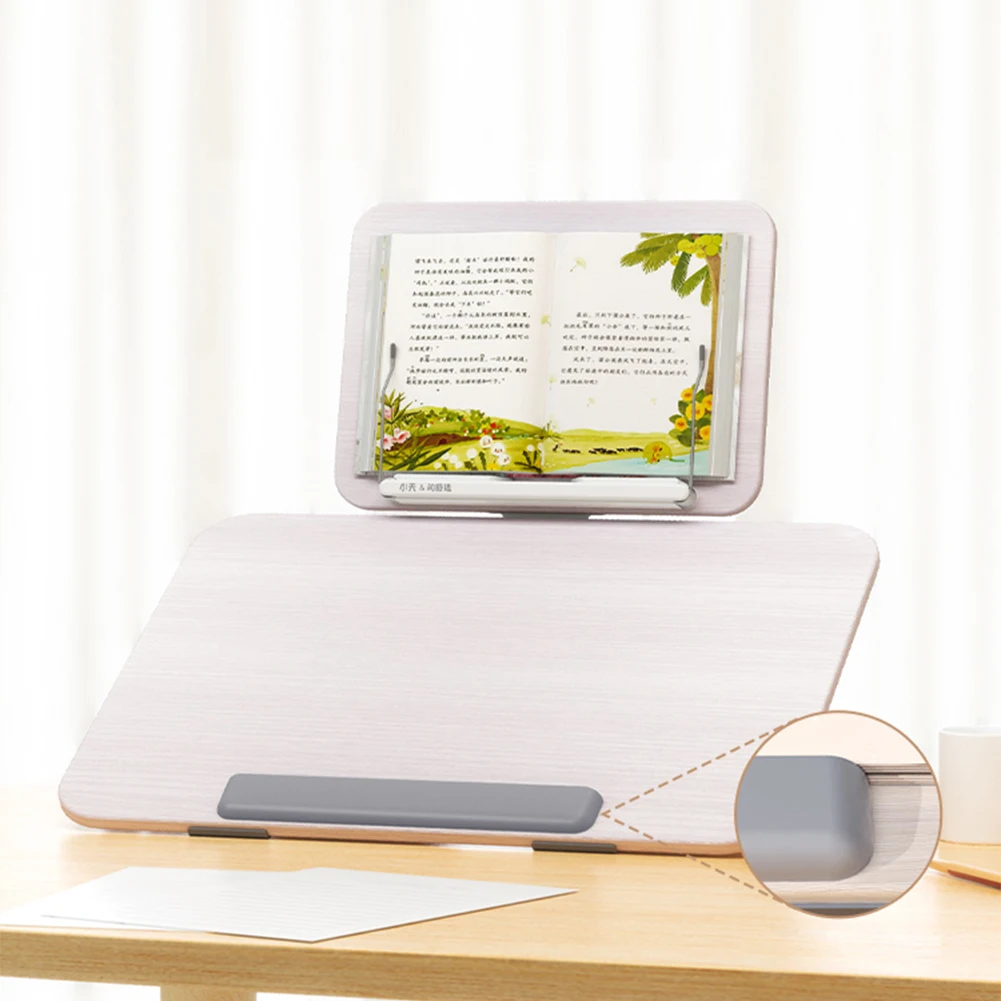 Double-Layer Reading Rack with Elastic Page Clips Portable Book Stand Sitting Posture Correction for Laptop Recipe Textbook 4