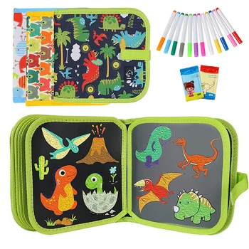 Quaderno per doodle cancellabile per bambini, quaderni da disegno riutilizzabili, libro per doodle da colorare, acquerello, giocattolo educativo Montessori per bambini