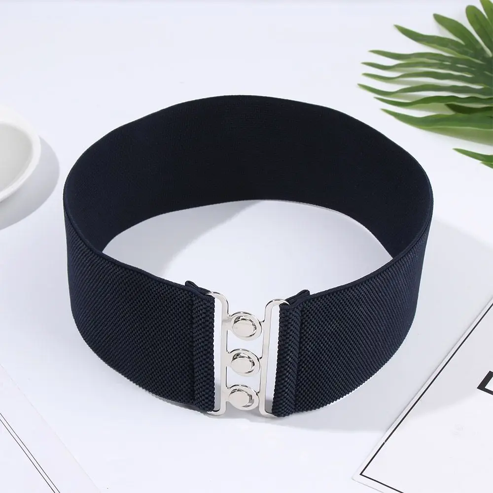 Fashion Stretch Casual Dress Cummerbands Wide Elastic Belt Metal Buckle Waistband Waist Band