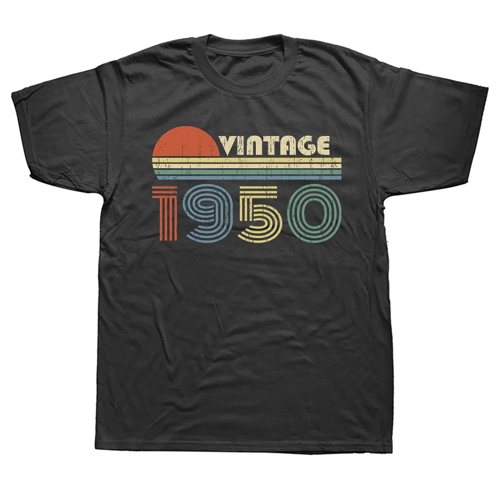 Vintage 1950 76 Jahre alt Grafik-T-Shirts für Männer und Frauen, reine Baumwolle, Humor, Streetwear, kurzärmelig, Unisex, lockere Kleidung