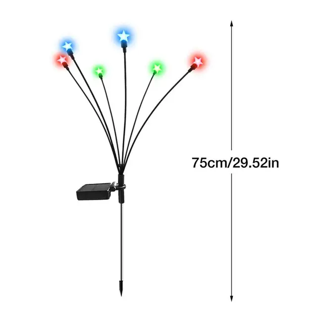 Napelemes, Ingatag Kerti Fény 6 Led Csillag Robbanás Lengő Kültéri Vízálló Csillagútvonalak A Sétány Útvonalához - Image 6
