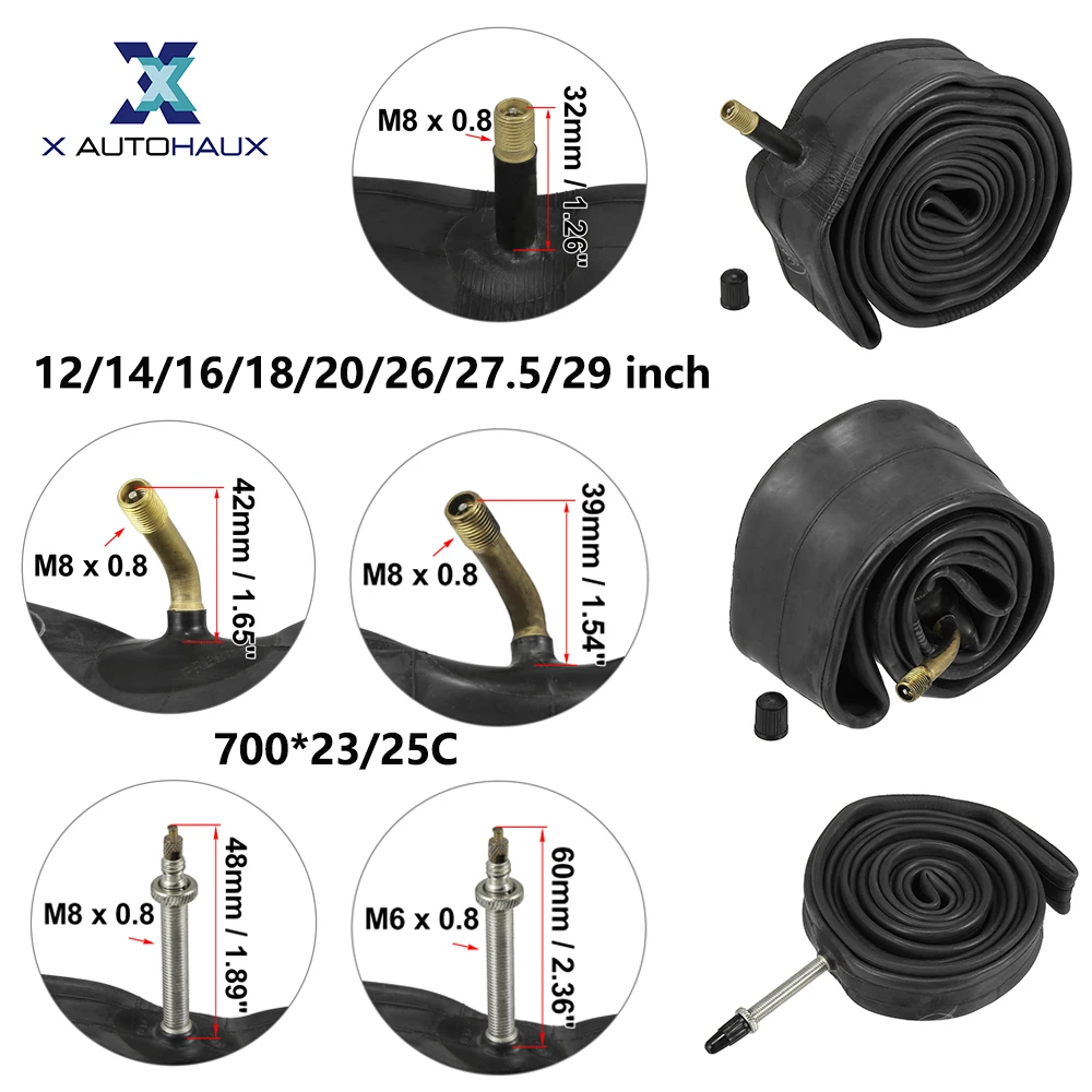 14x2.125 Bike Inner Tube Bent US Type Valve MTB Bicycle Rubber Tire Interior eB