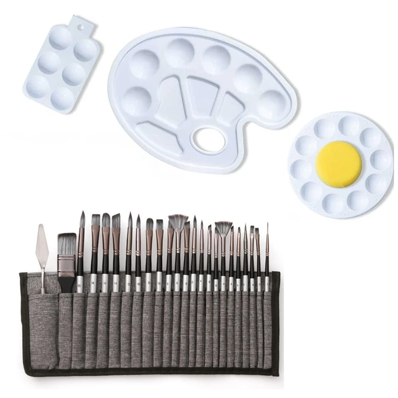 Artist Paint Brush Set 28 Acrylic Oil Paint Brushes Set Of 28 Great For