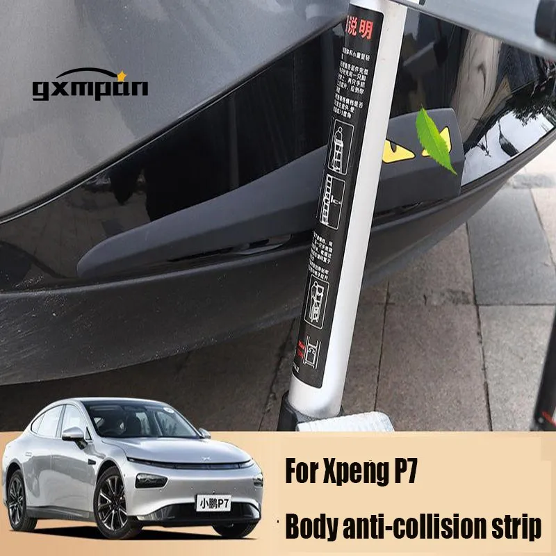 funny car decals For Xpeng P7 Front/rear Bumper Bumper Strip Dedicated Anti-scratch Refit Front Body Decoration Car Sticker Car Accessories custom car decals