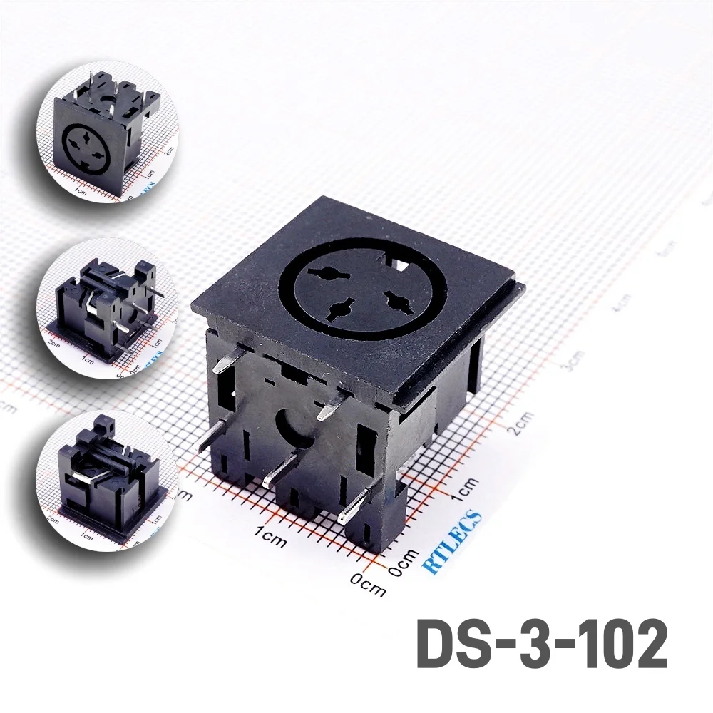 Female Din Connector Receptacle 2 3 4 5 6 7 8 9 13 Pin Circular Connector Right Angle PCB Solder Sockets Tin 5/20 Pcs For Electrical Cable PCB Connector
