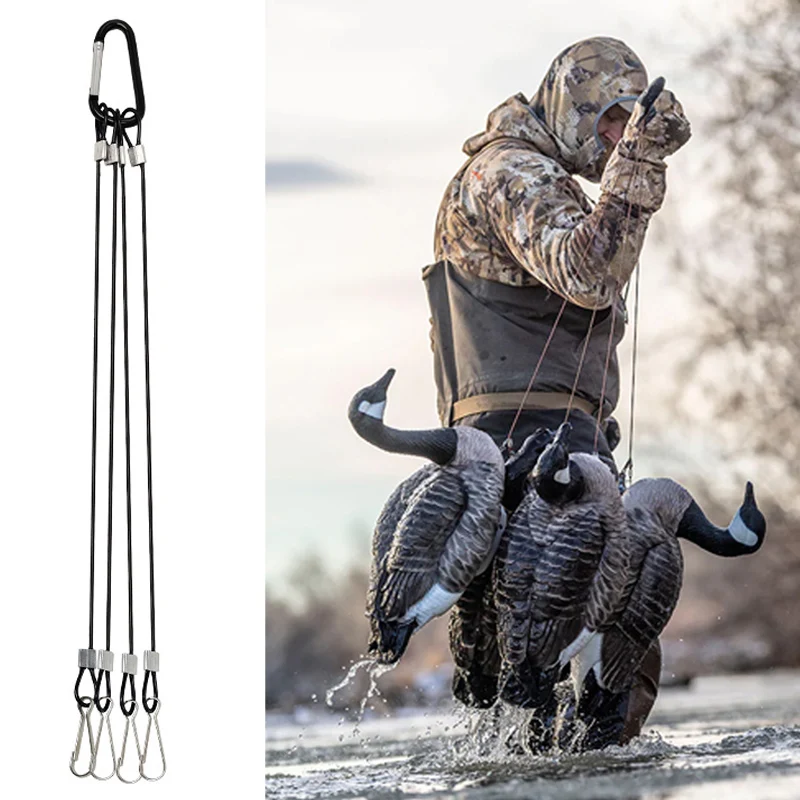 Kit de ligne Gang Rig pour leurres de canard - câble acier gainé PVC avec attaches rapides