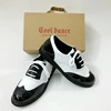 America Trend Performance Show COOL DANCER Authentic Locken Popping Shoe Funky Block Street Hip Hop Leather Shoes 4