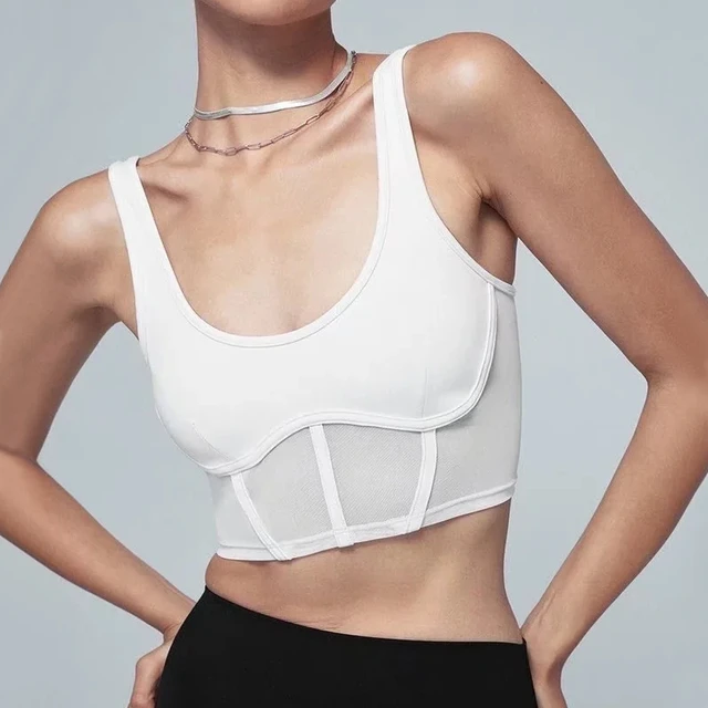 Mesh Panel Corset Top, Crop Corset Top Women