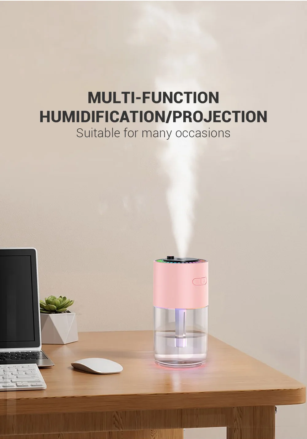 Description Picture 3 of item280ml Mini Air Humidifier USB Electric Aroma Diffuser with Colorful Night Light Home Car Mist Maker Aromatherapy Humidifier