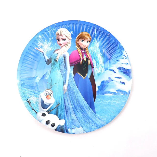 Frozen Party Blue Cartoon Characters temi set di posate usa e getta tovaglioli piatti di carta per forniture di compleanno per bambini decorazioni per feste 6