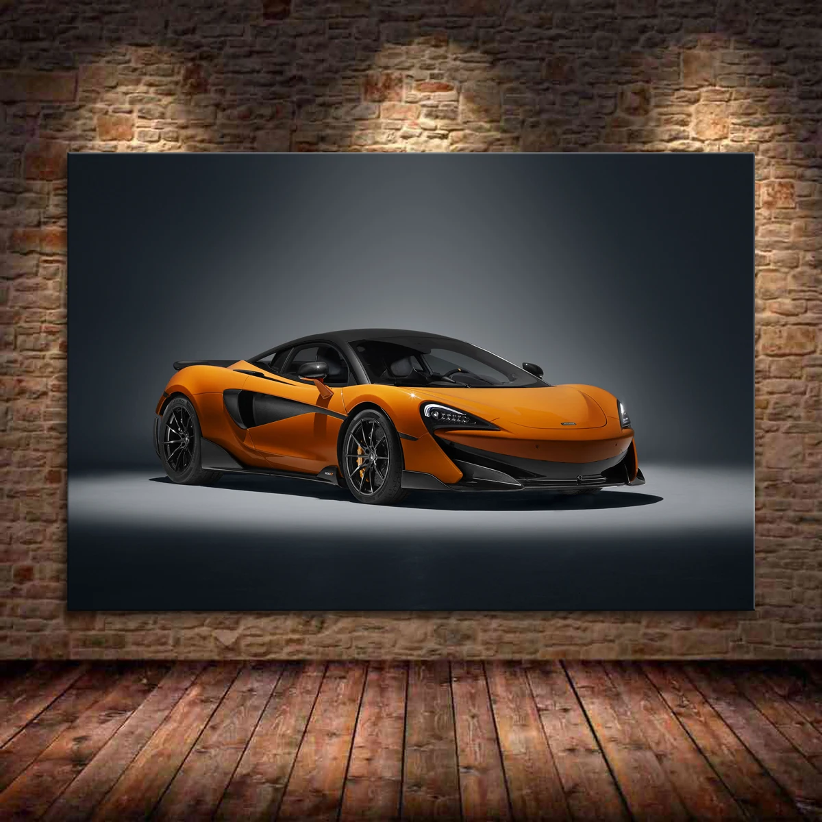 Supercars Mclaren 600lt Orange Car Canvas Wall Art Diy Framed Painting ...